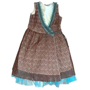 Vintage y2k lace whimsigoth fit and flare wrap dress